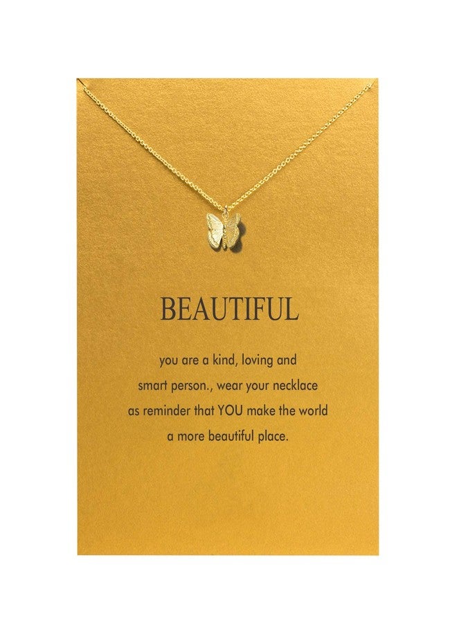 Baydurcan Butterfly Necklace for Women Butterfly Gifts Pendant Chain Necklace with Message Card (butterfly) - Image 1